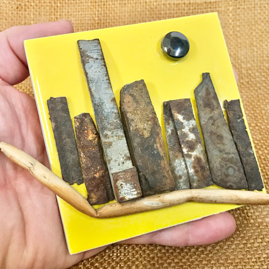 Found Object Sculpture - Moonrise in the Rust Belt 2