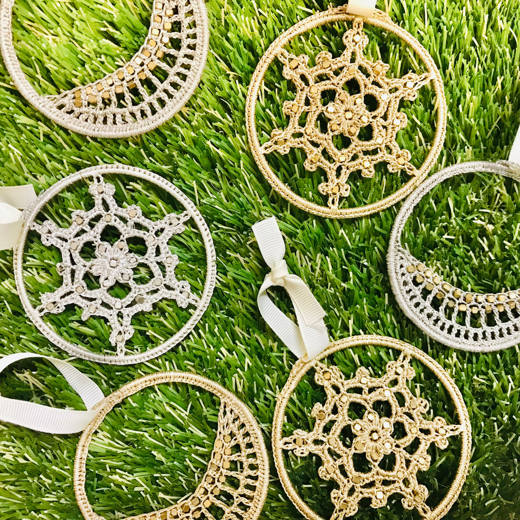 Crochet Hoop Christmas Decorations ** ON SALE **