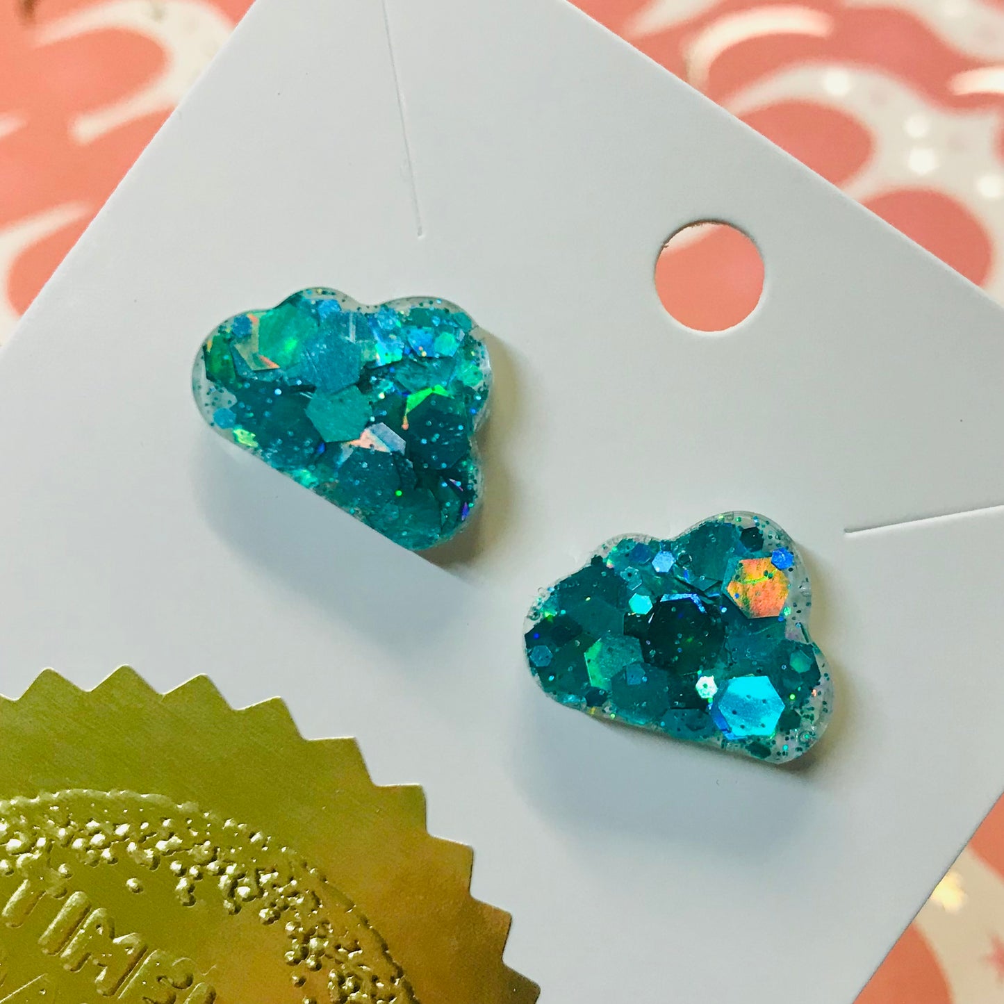 Novelty Resin Sparkle Stud Earrings