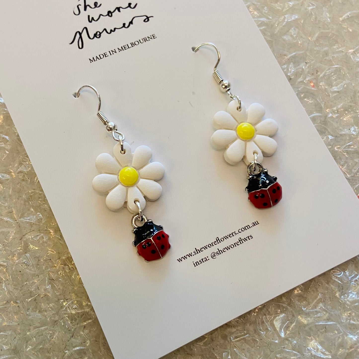 Garden Variety Polymer Clay Flower Dangly Earrings