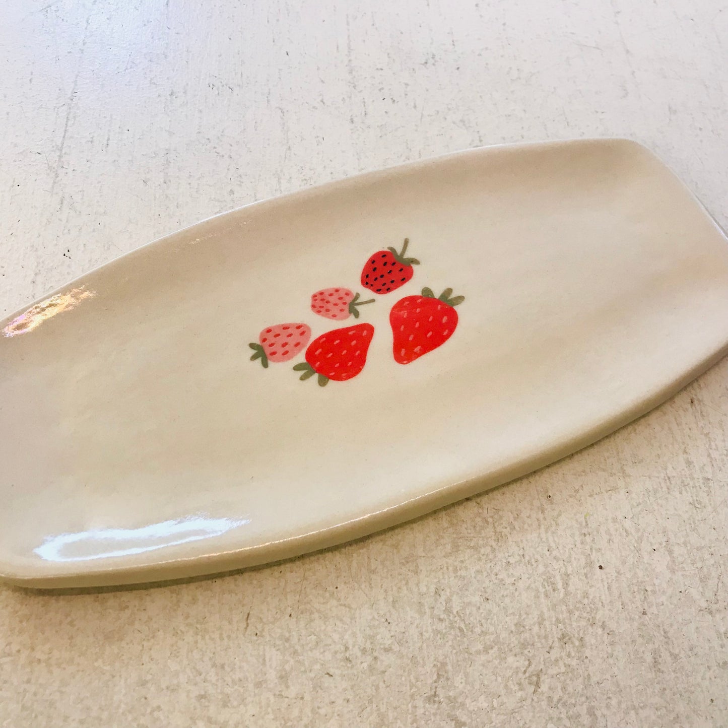 Handthrown Pottery Oval Trinket Tray Platter