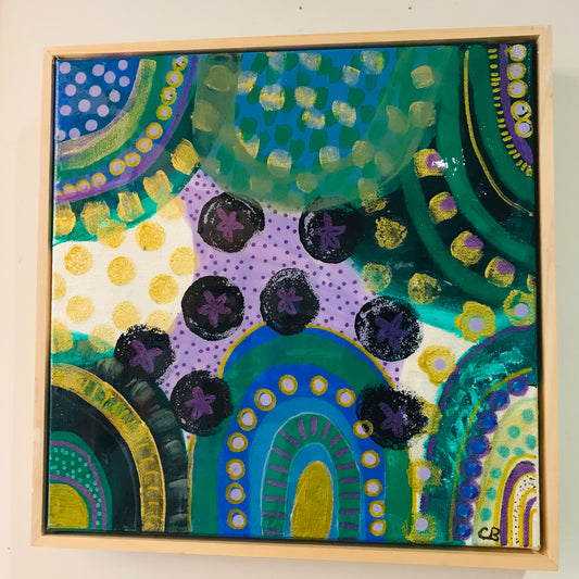 Original One of a Kind Resin Artwork with Frame - Blue Lagoon