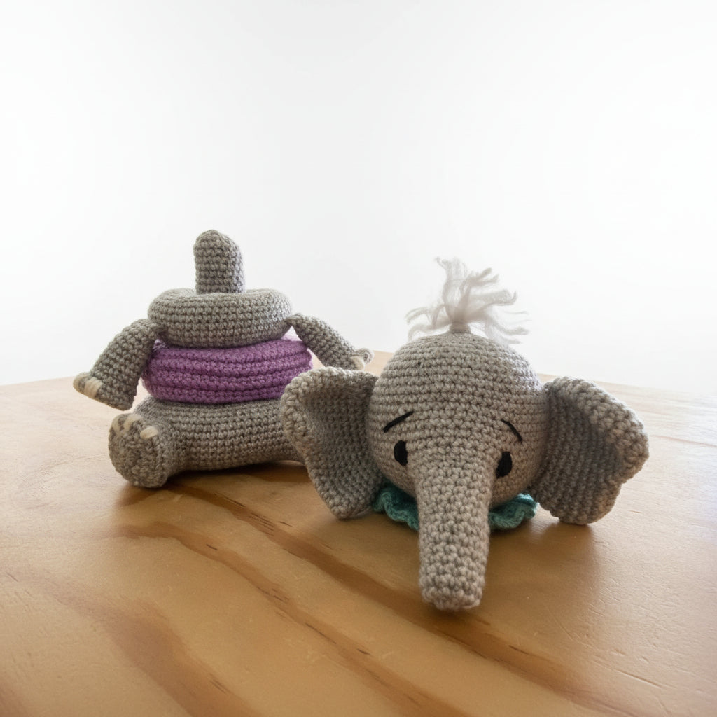 Elephant Ring Stacker Crochet Toy