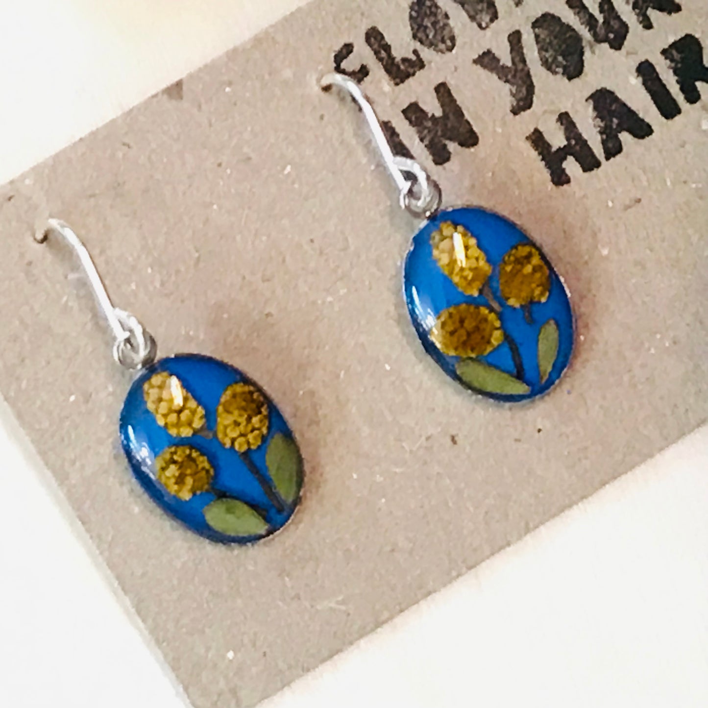 Australian flora Resin & Sterling Silver Earrings - small
