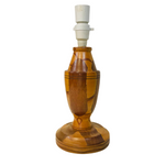 Linen Wildflowers on Vintage Tirned Wood Table Lamp