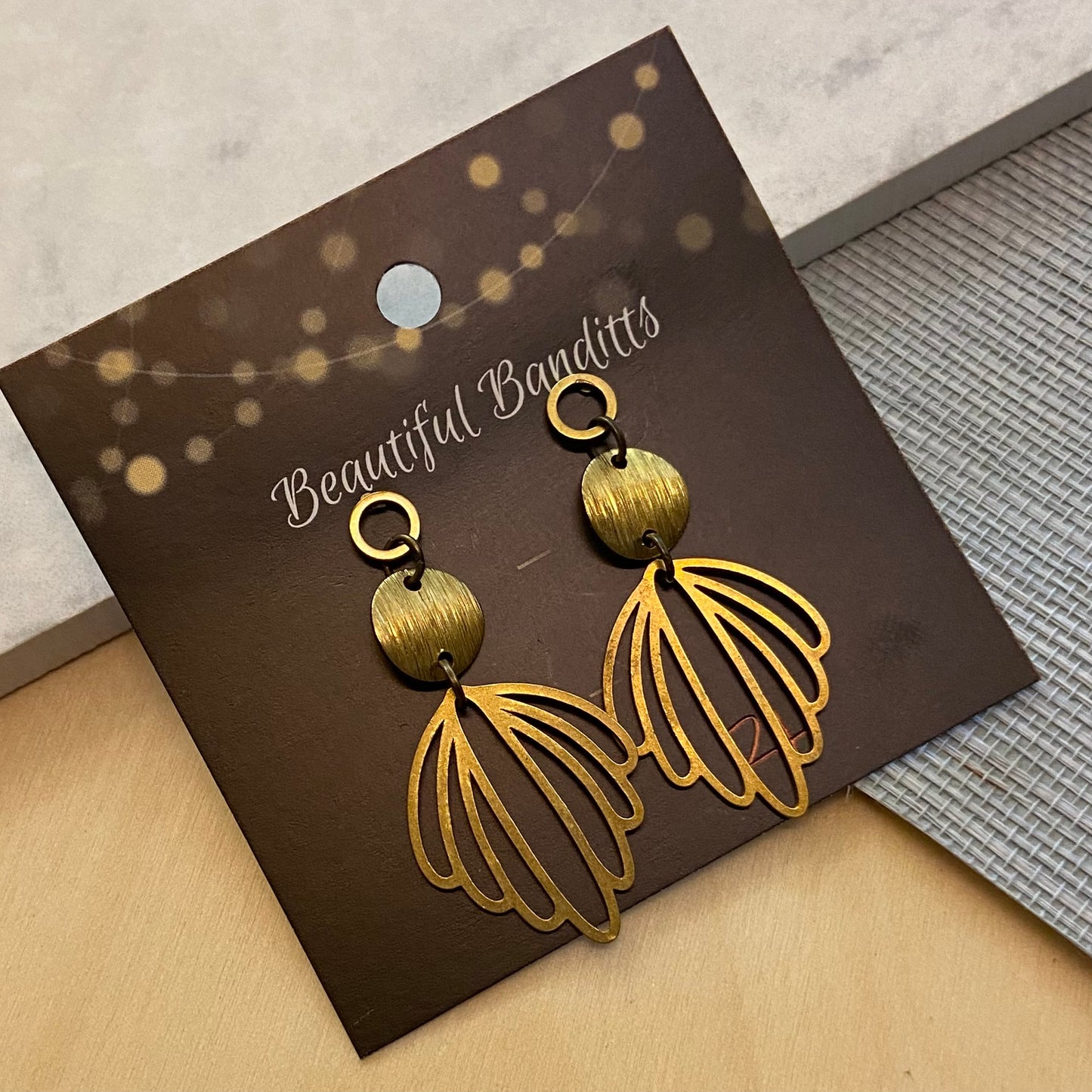 Mixed Metal and Resin Earrings - medium