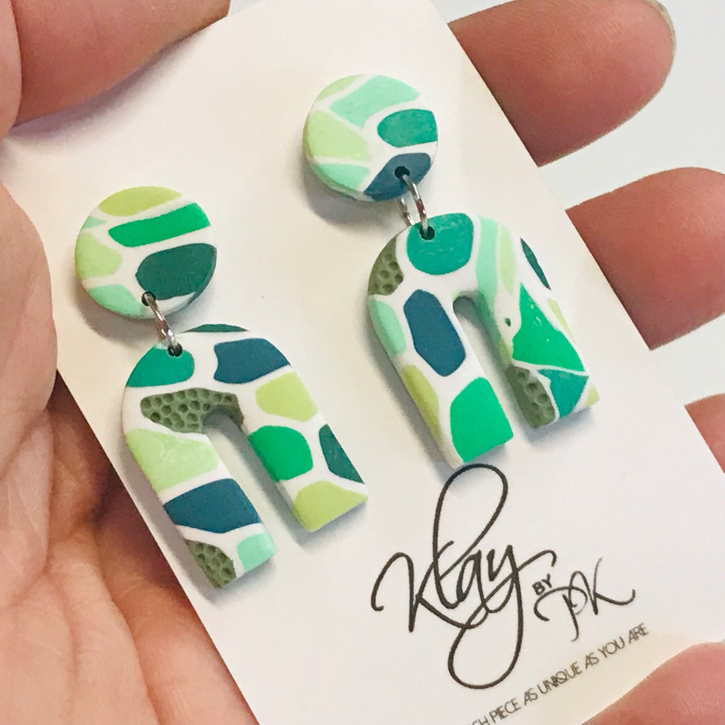 Handmade Polymer Clay Earrings - Jungle