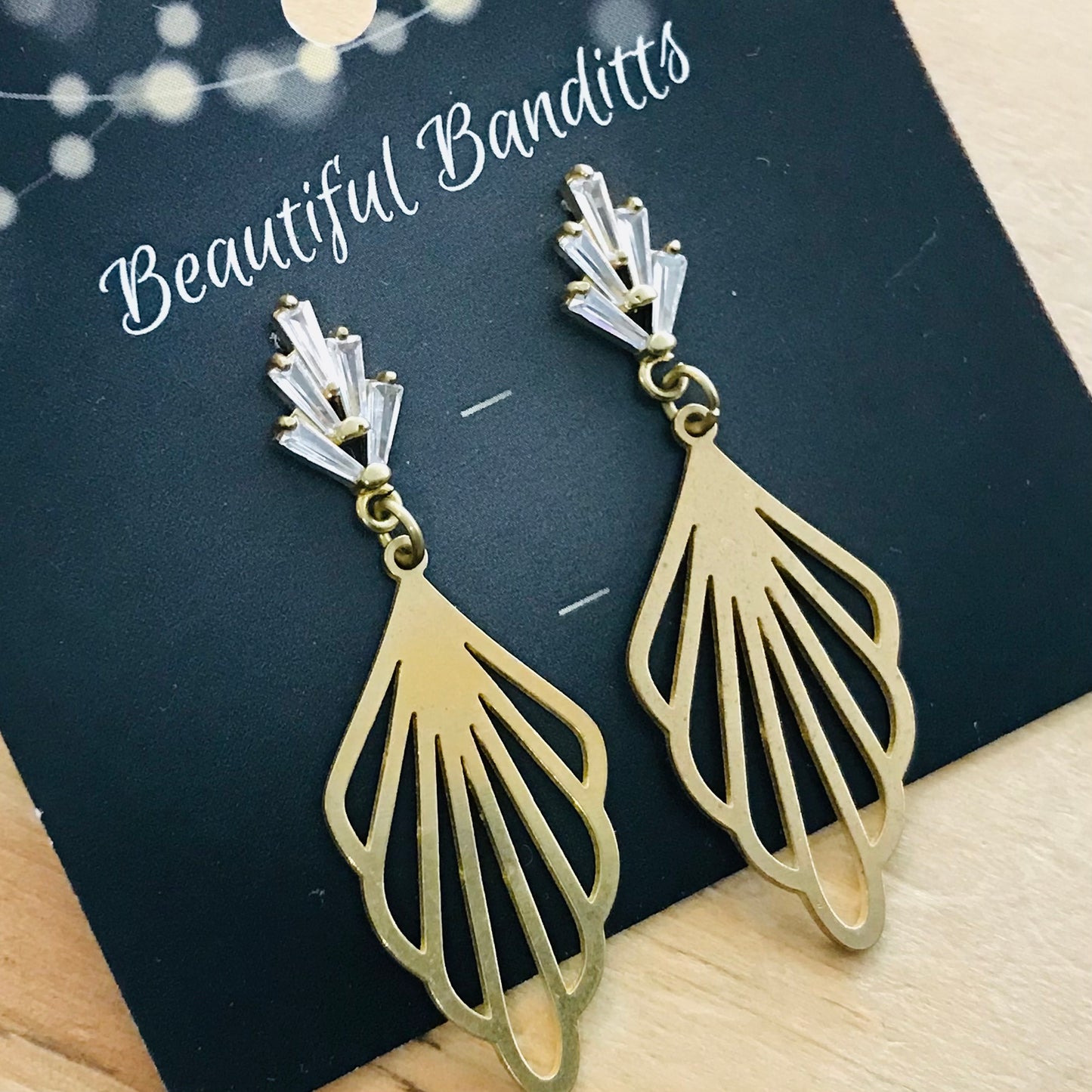 Mixed Metal and Resin Earrings - medium