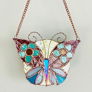 Handmade Glass Suncatcher - Boho Vintage Butterfly