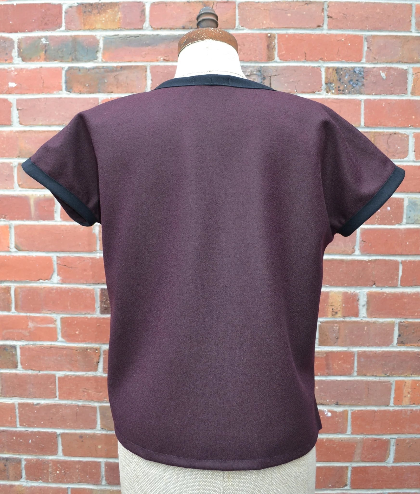 Women's Handmade Rider Vest - Aubergine Wool