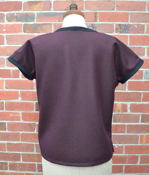 Women's Handmade Rider Vest - Aubergine Wool