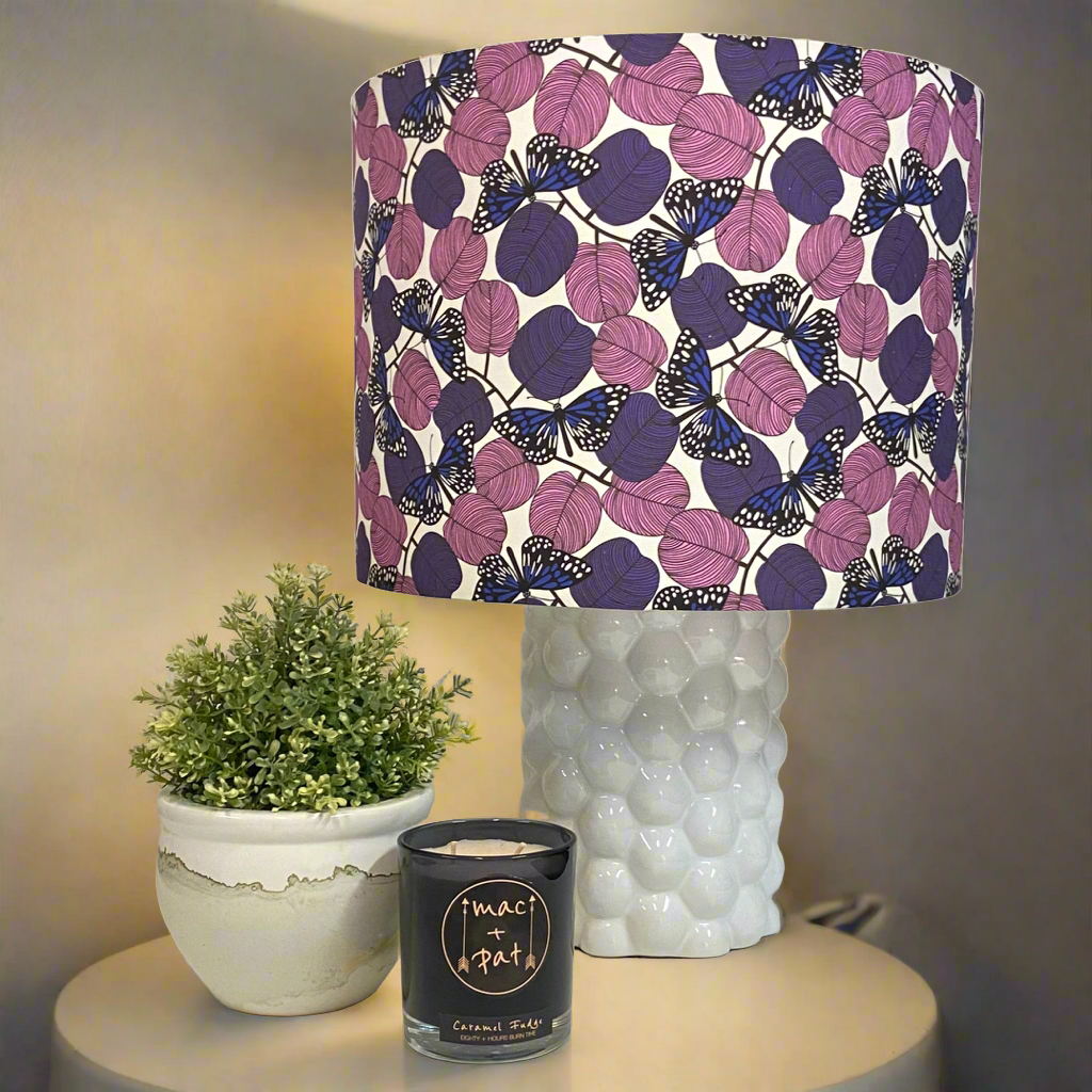 Custom Lamp Shade only - Butterflies Purple