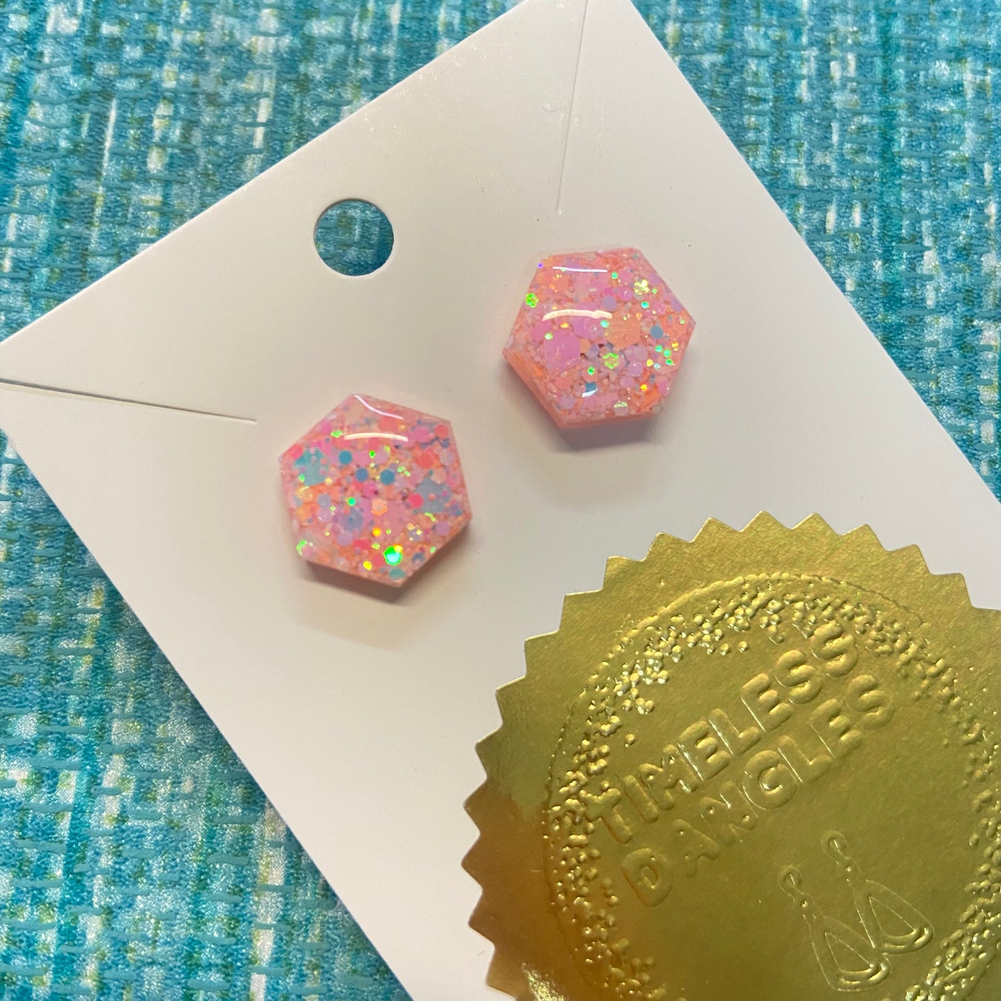 Novelty Resin Sparkle Stud Earrings