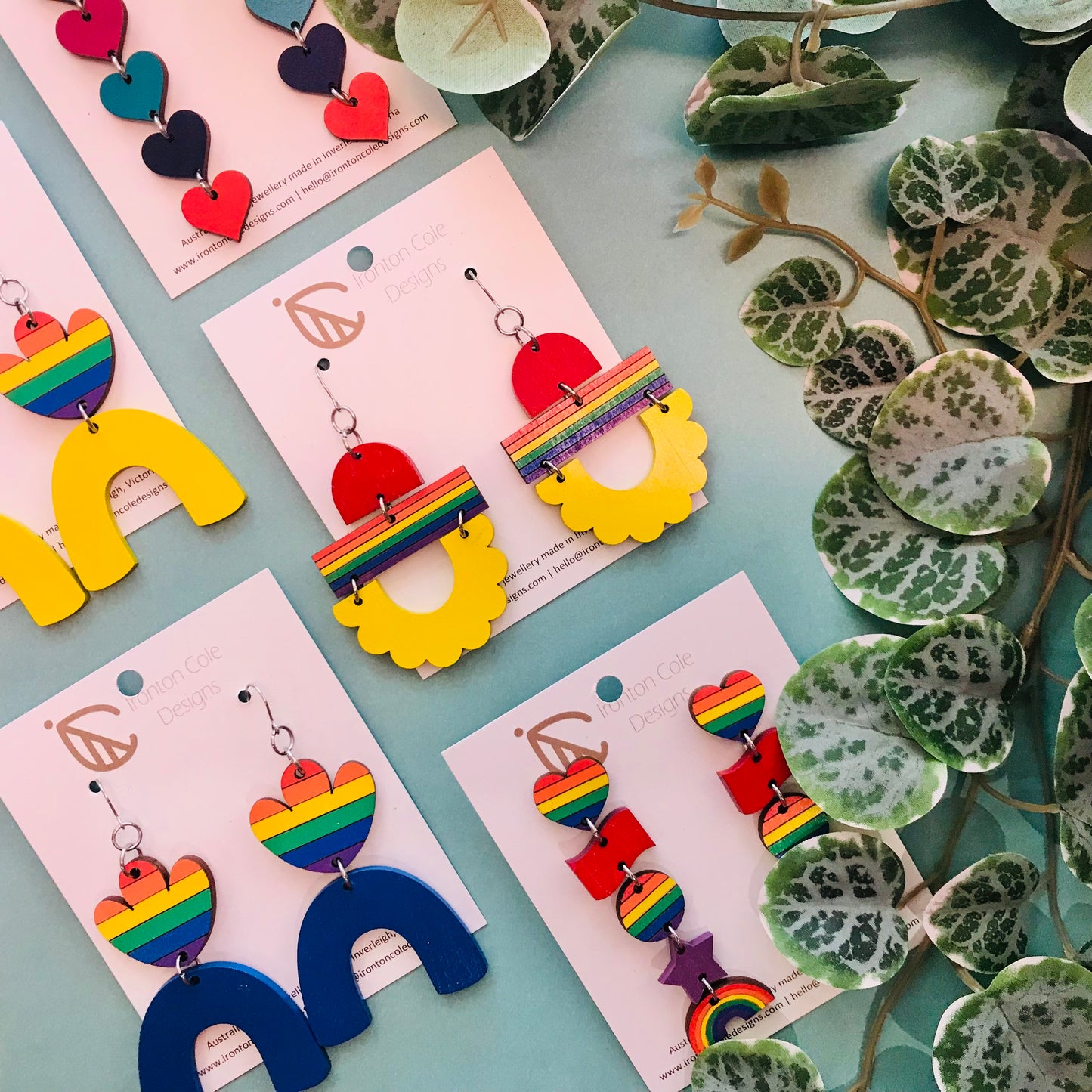Handpainted Laser Cut earrings - Pride Range
