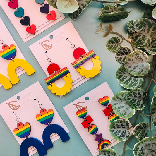 Handpainted Laser Cut earrings - Pride Range