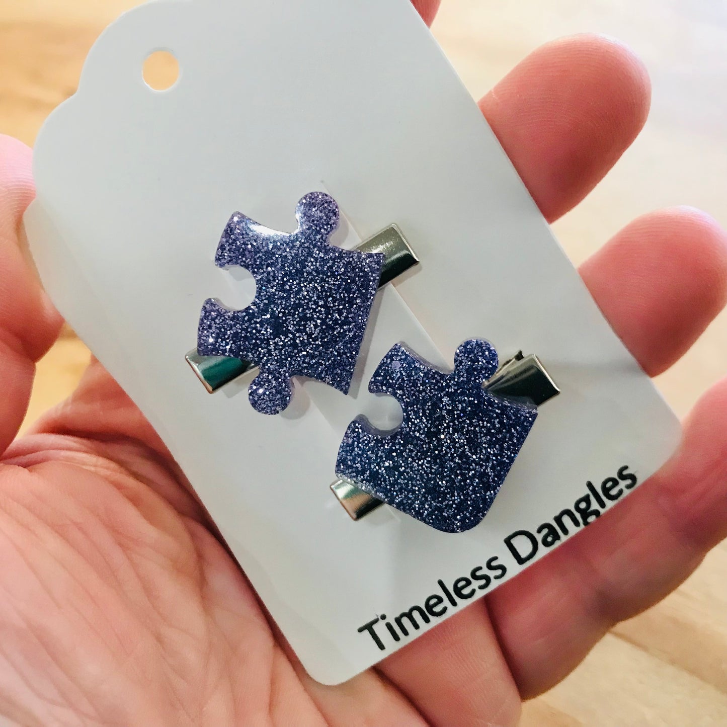 Resin Sparkle Hair Clips - Mini Set of 2