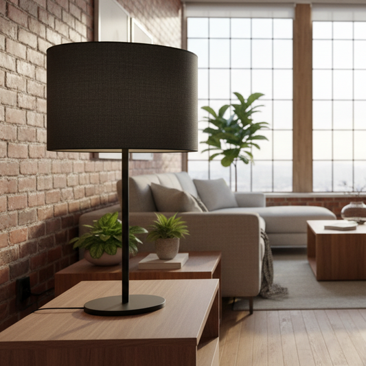 Custom Lamp Shade only - Basics - Black Linen