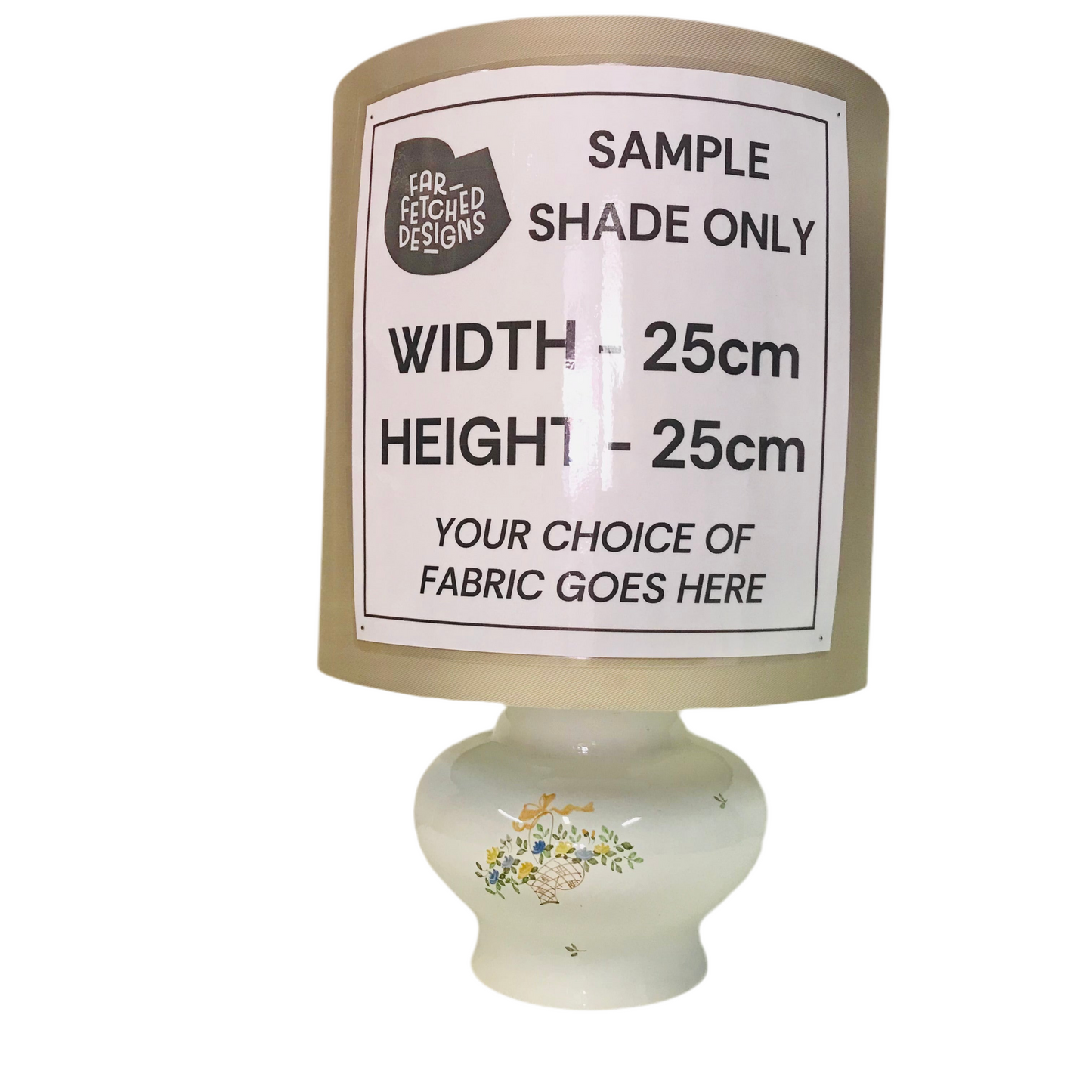 Lamp Base Only - Squat Round Anna Rosa Italy Table Lamp with floral print