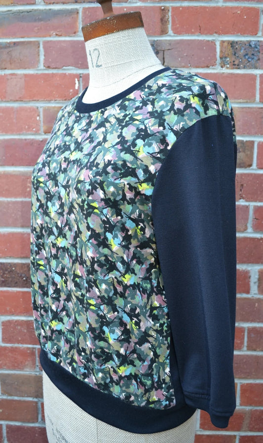 Women's Handmade Basic 3/4 Tee - Cool Camo Linen and Cotton