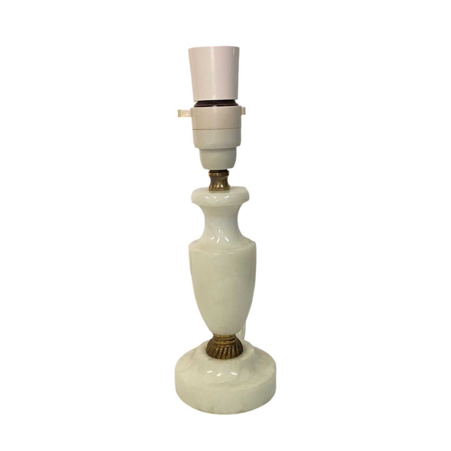 White marble table lamp on a white background