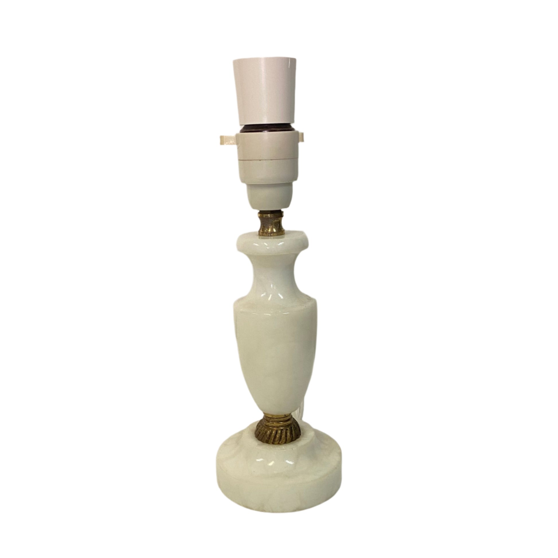 White marble table lamp on a white background