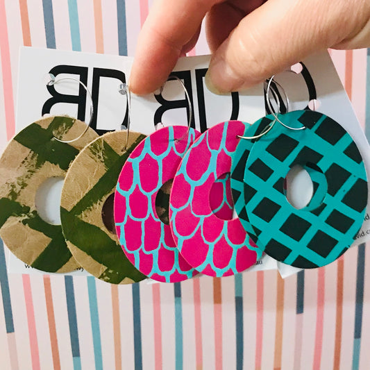 Handmade Painted Leather Earrings - The Big Zero