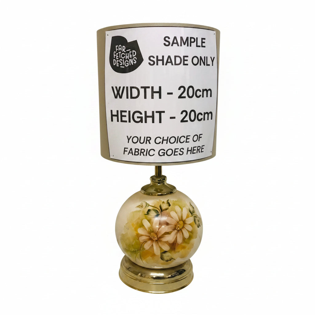 Lamp Base Only -Hand Painted Daisies Ceramic Ball Table Lamp