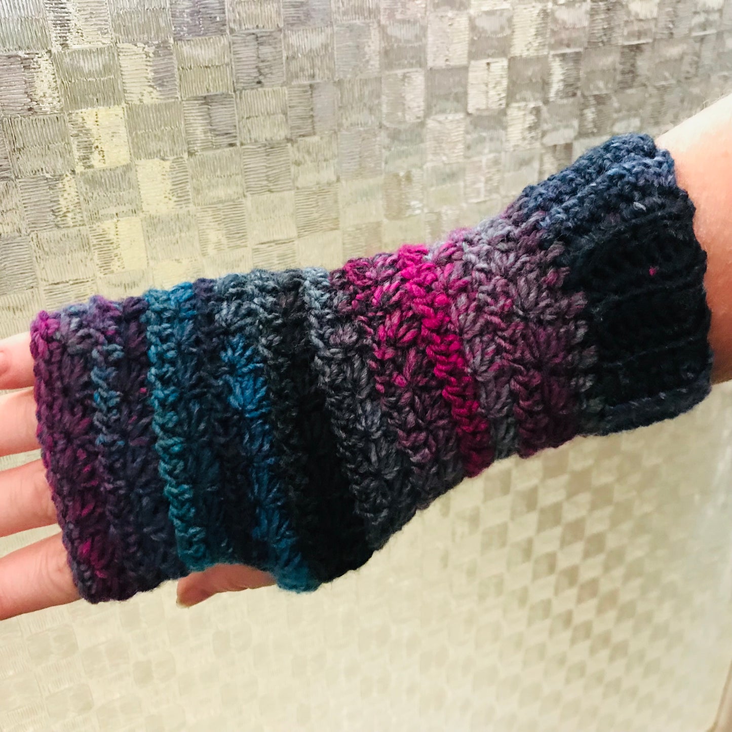 Crochet fingerless gloves - various colours