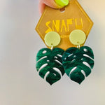 Monstera Leaf Hook/Hoop Earrings