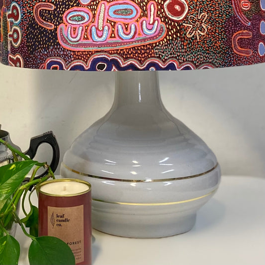 MCM Icy Grey Ceramic Table Lamp with Water Dreaming Shade