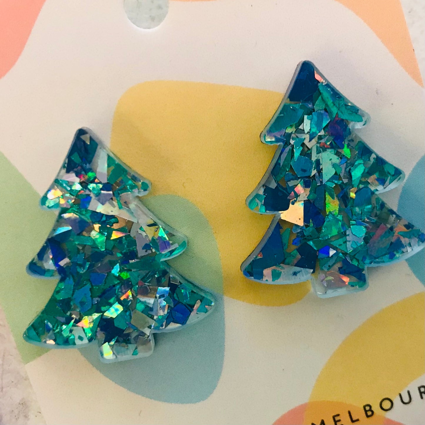 Novelty Acrylic Earrings - Christmas Tree Studs