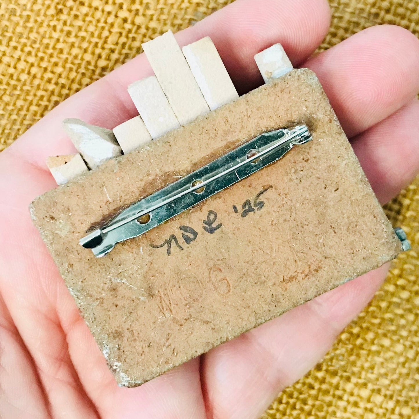 Found Object Brooch - White City 1