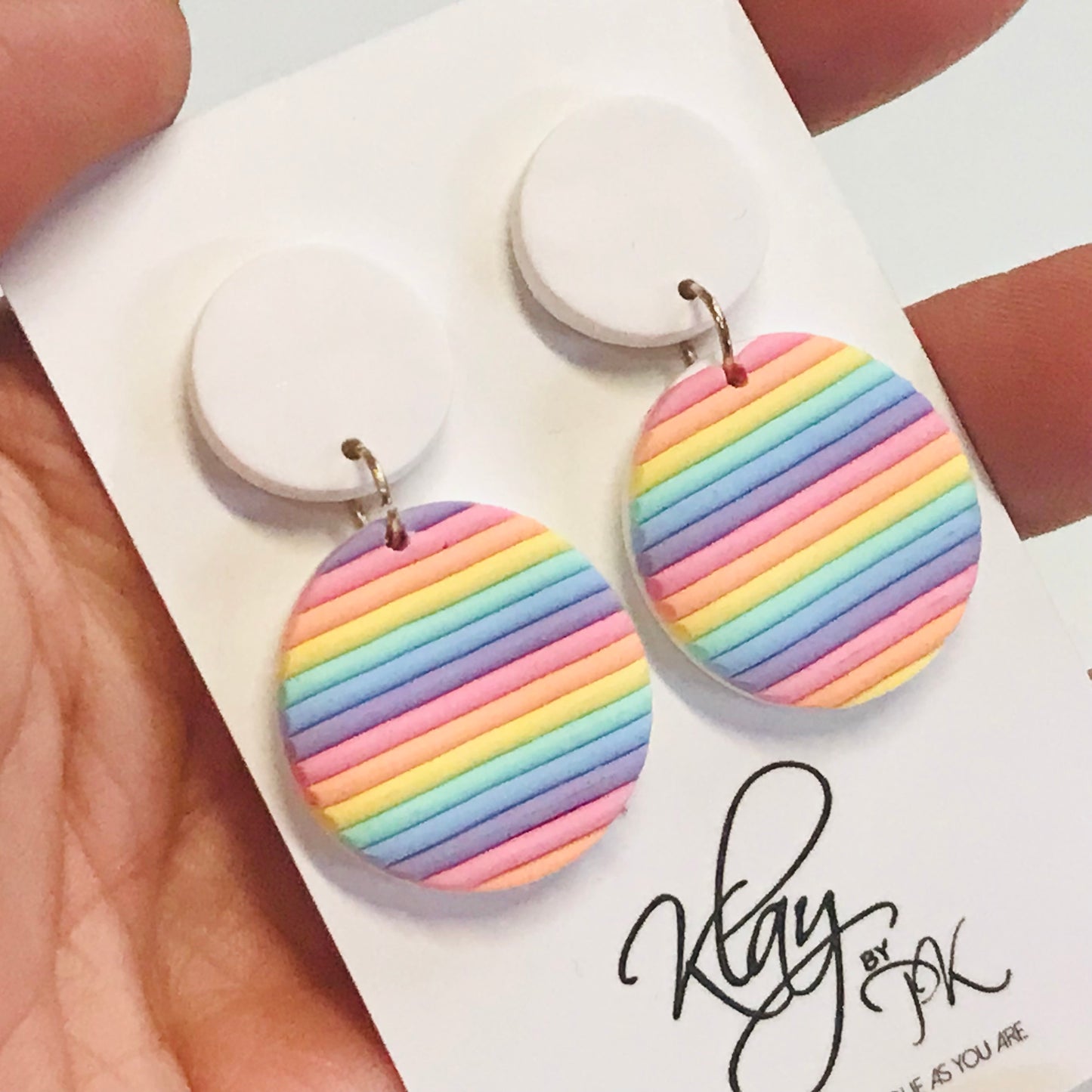 Handmade Polymer Clay Earrings - Stripes