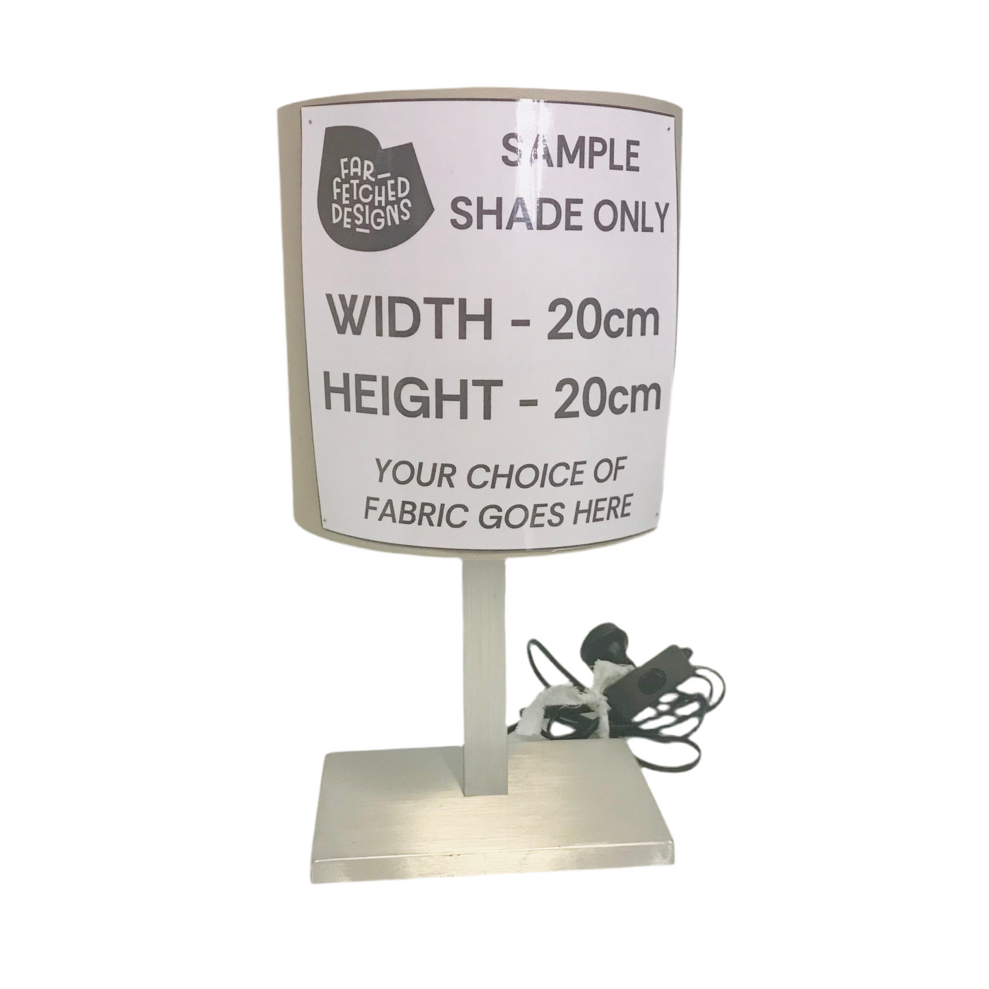 Lamp Base Only - Flat Base Chrome Short Stick Table Lamp Base