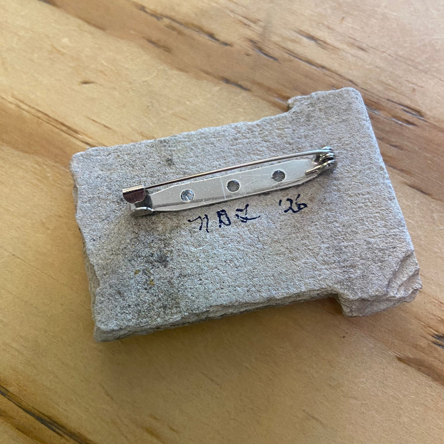 Found Object Brooch - Put on a Happy Face