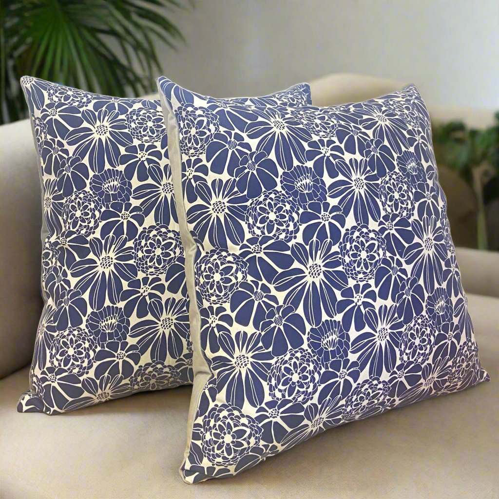Cushion - NAVY FLOWERS