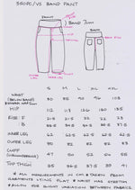 Women's Handmade Band Pants - Blue Denim