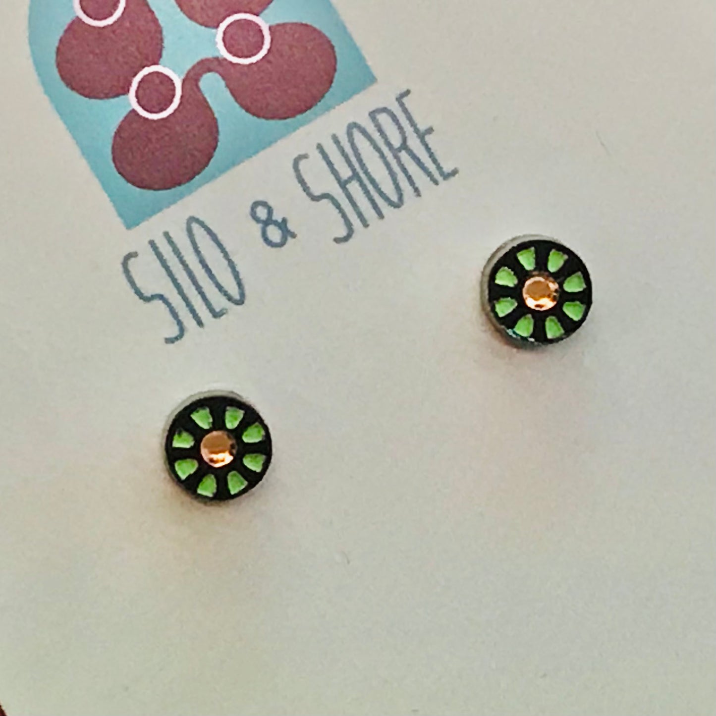 Art Deco Acrylic Earrings - Micro Studs