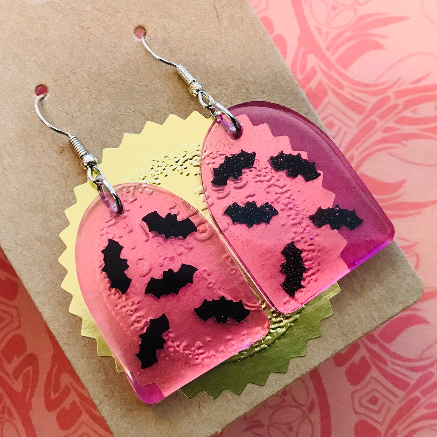 Novelty Resin Sparkle Dangle Earrings - Halloween