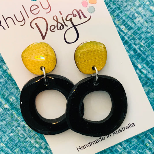 High Gloss Metallic Loop Statement Earrings