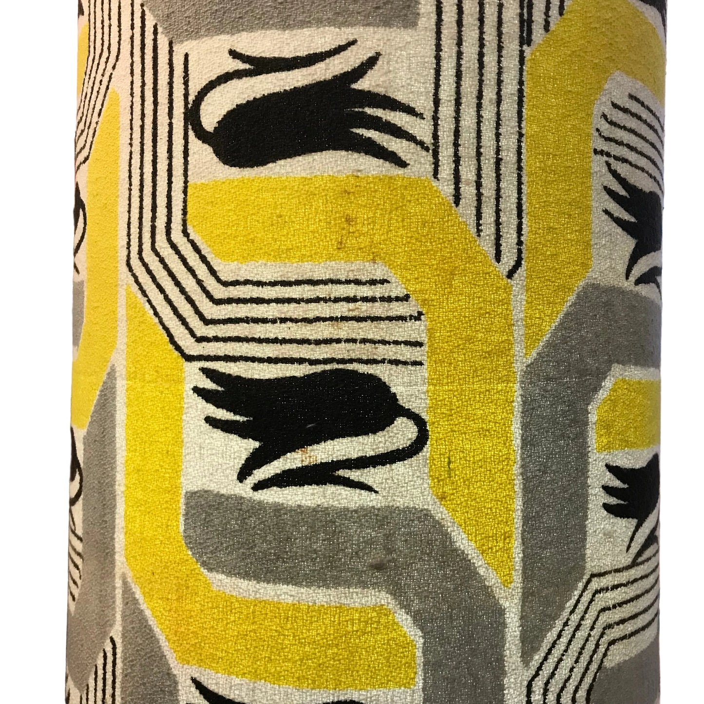 Vintage Barkcloth Chrome Tripod Floor Lamp