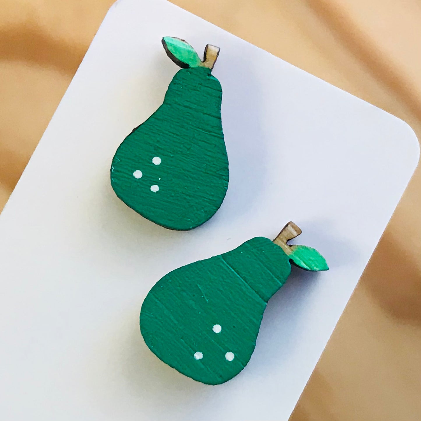 Novelty Studs Earrings - Graphic Wood