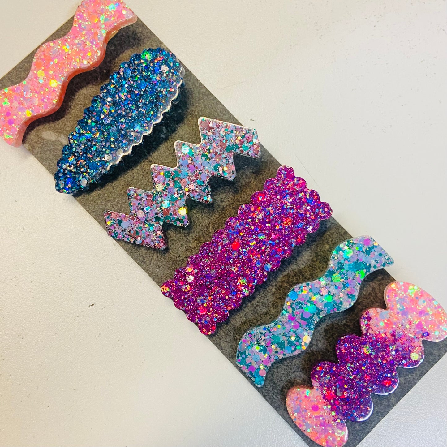 Resin Sparkle Hair Clips - Set of 2
