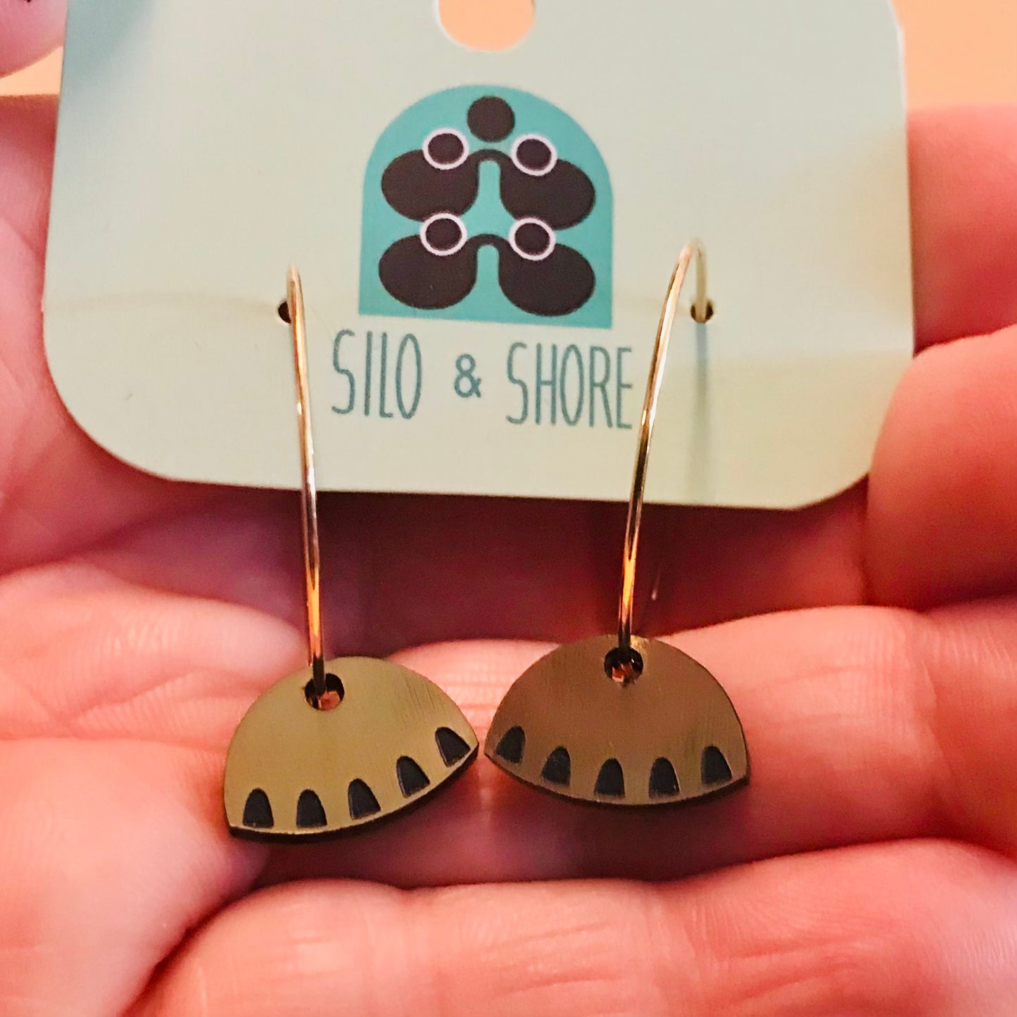 Art Deco Acrylic Earrings - Mini Hoop