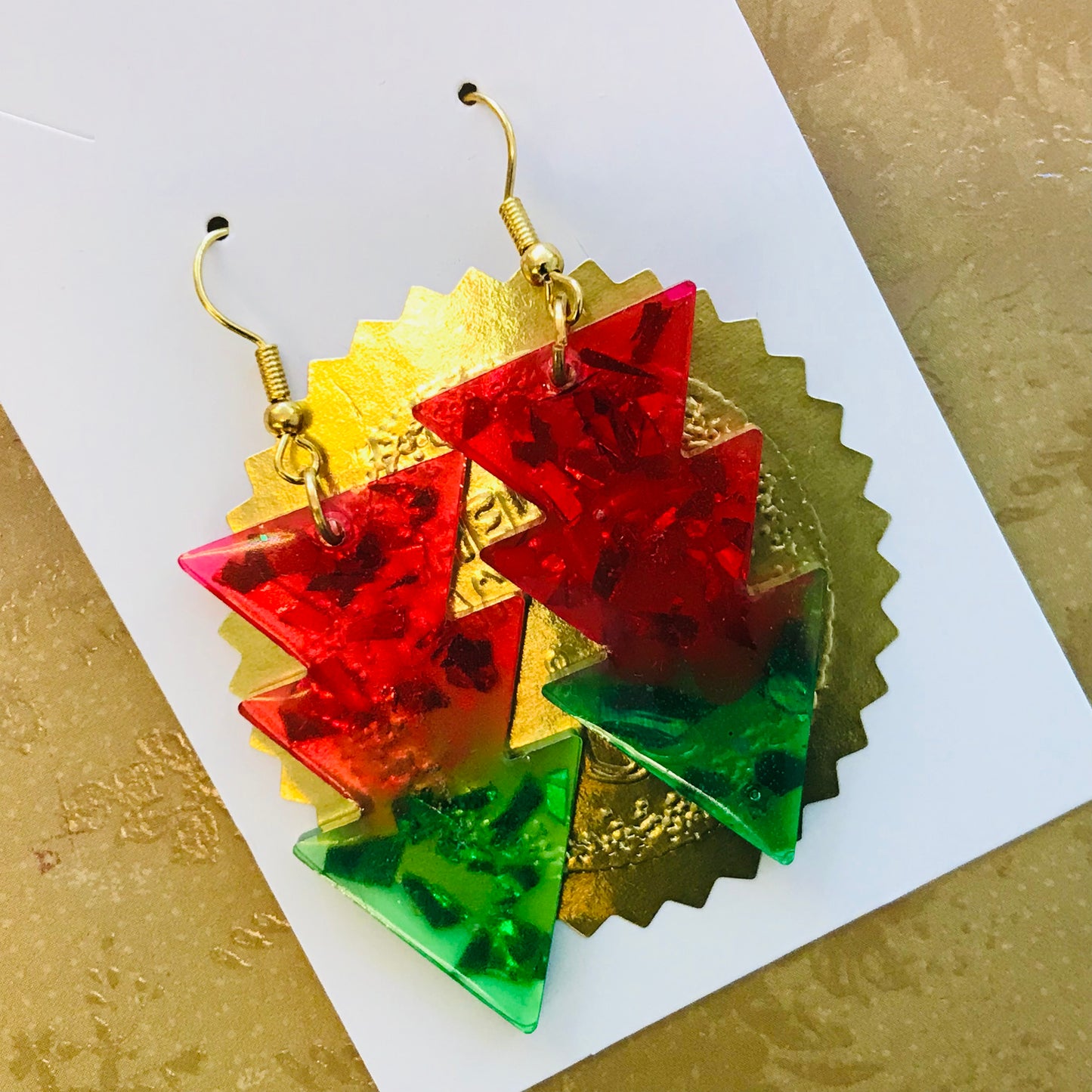 Novelty Resin Sparkle Christmas Dangle Earrings