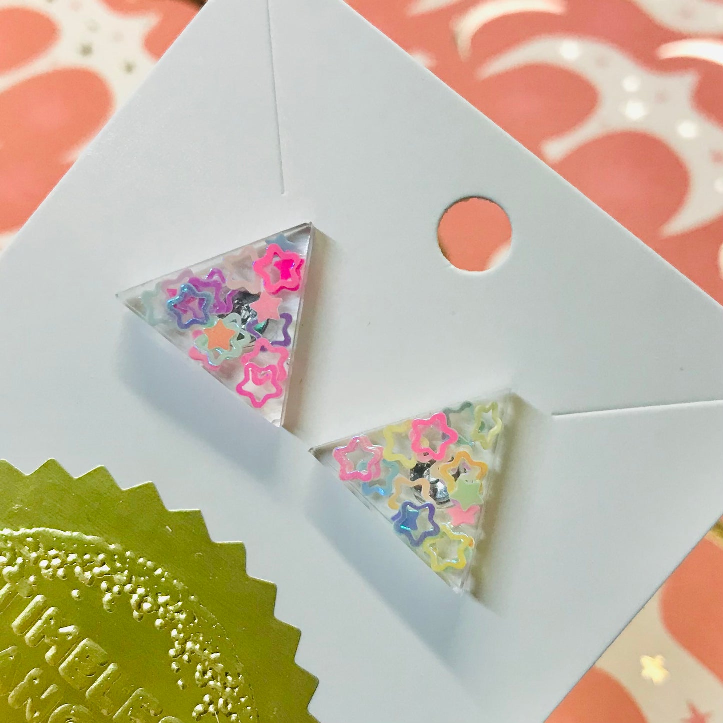 Novelty Resin Sparkle Stud Earrings