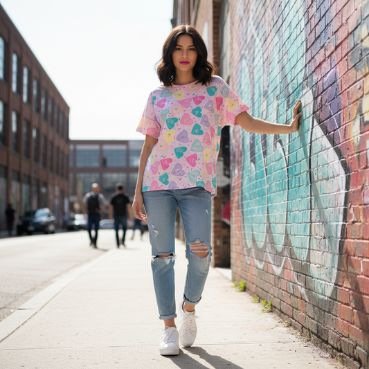 Handmade Women’s Box Top - Candy Hearts (S/M)