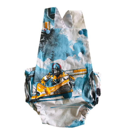 Baby Toddler Summer Romper - Upcycled Vintage Racers