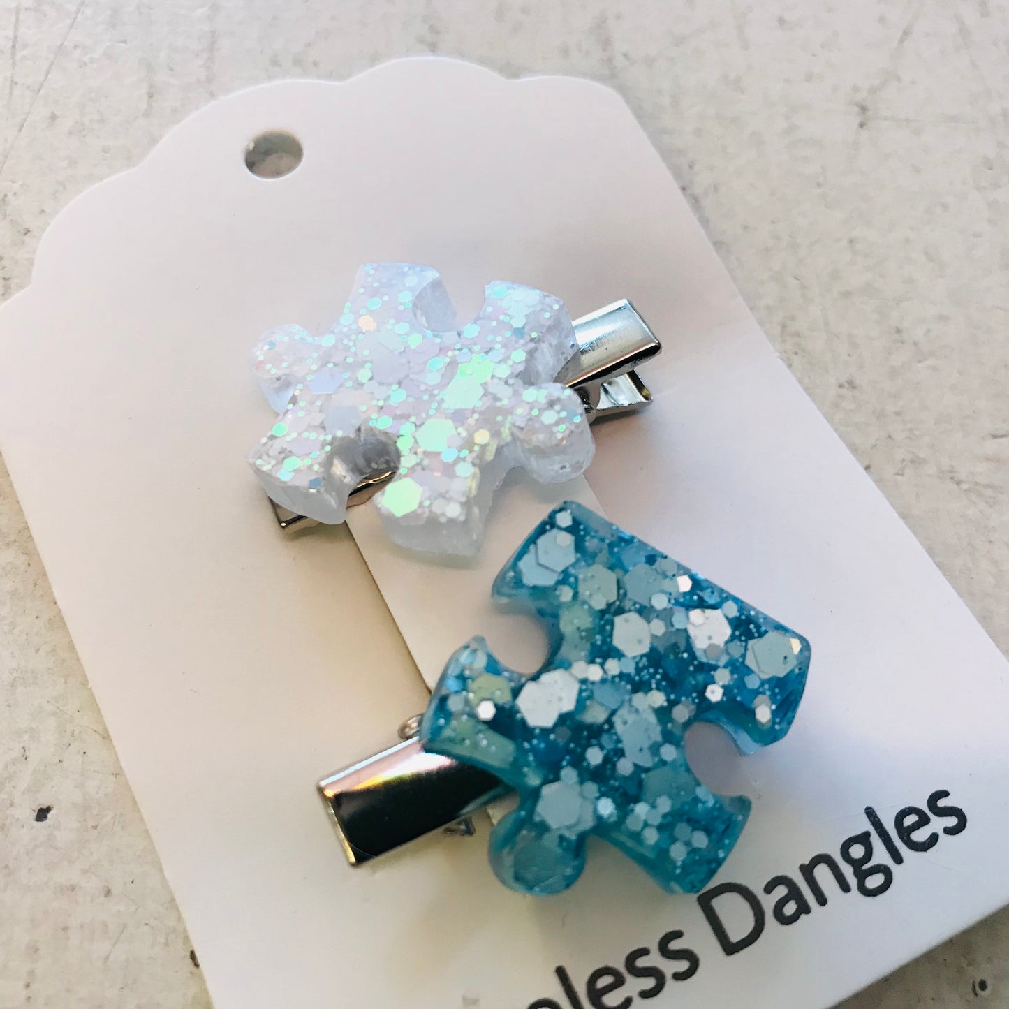 Resin Sparkle Hair Clips - Mini Set of 2