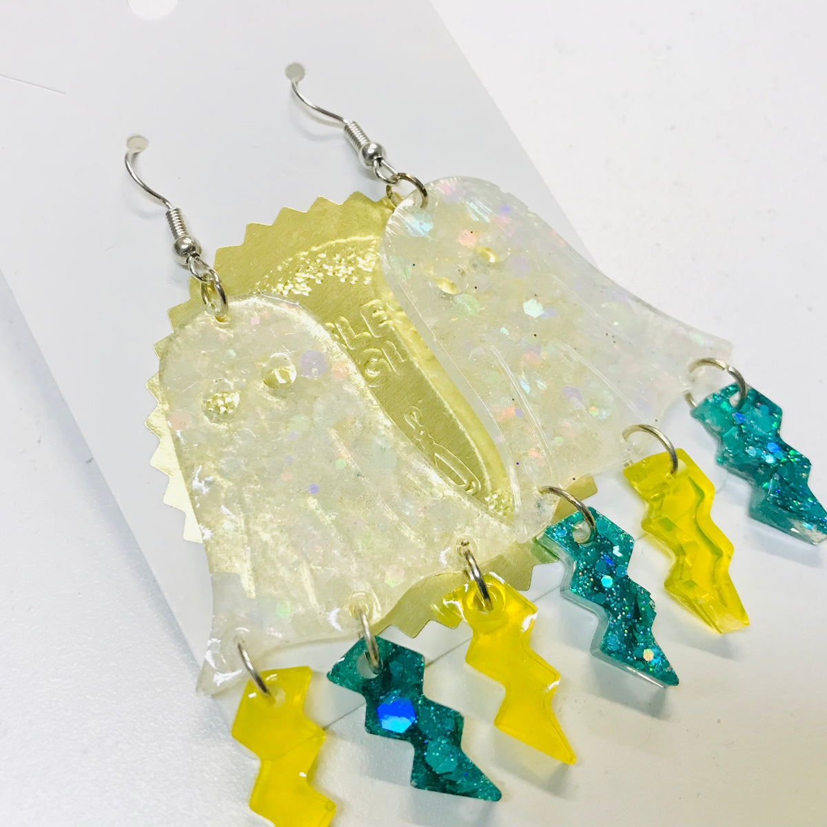 Novelty Resin Sparkle Dangle Earrings - Halloween